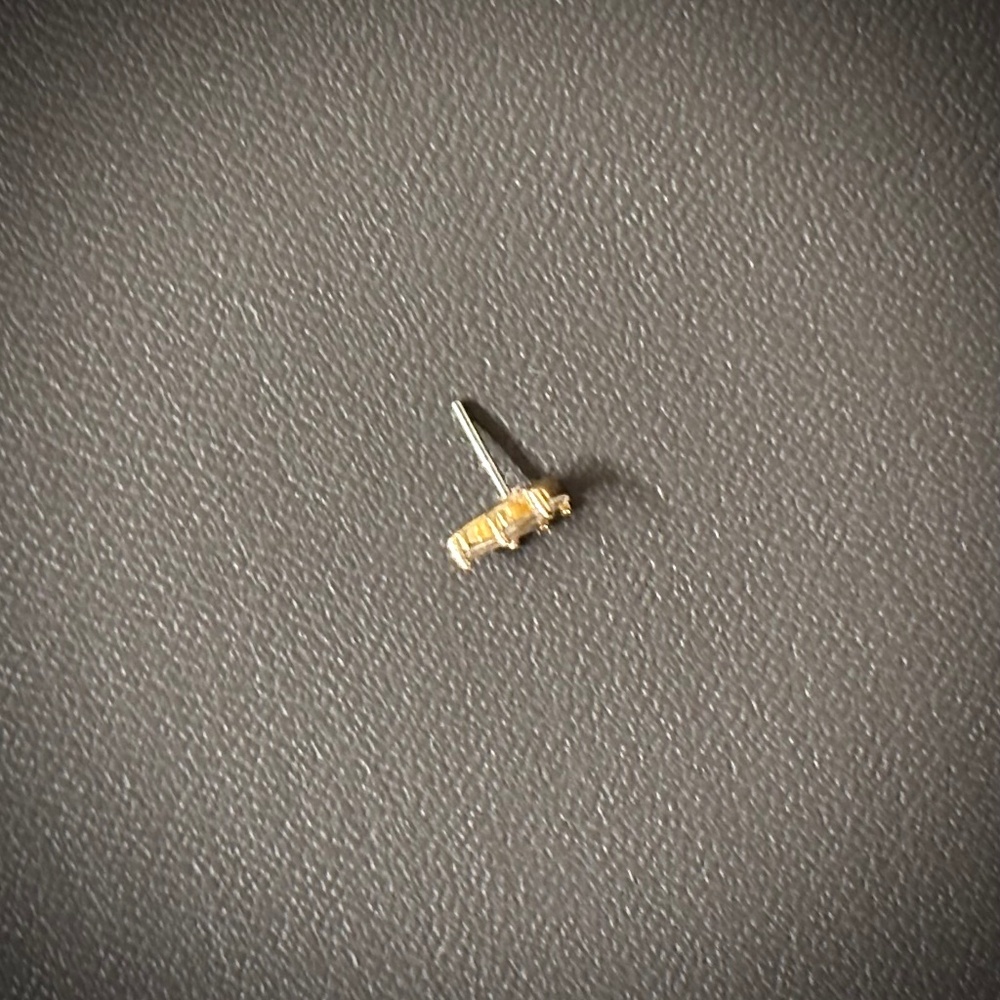 Buddha Jewelry Staxx Threadless End with White Topaz, 14k Yellow Gold - Picture 2 of 5